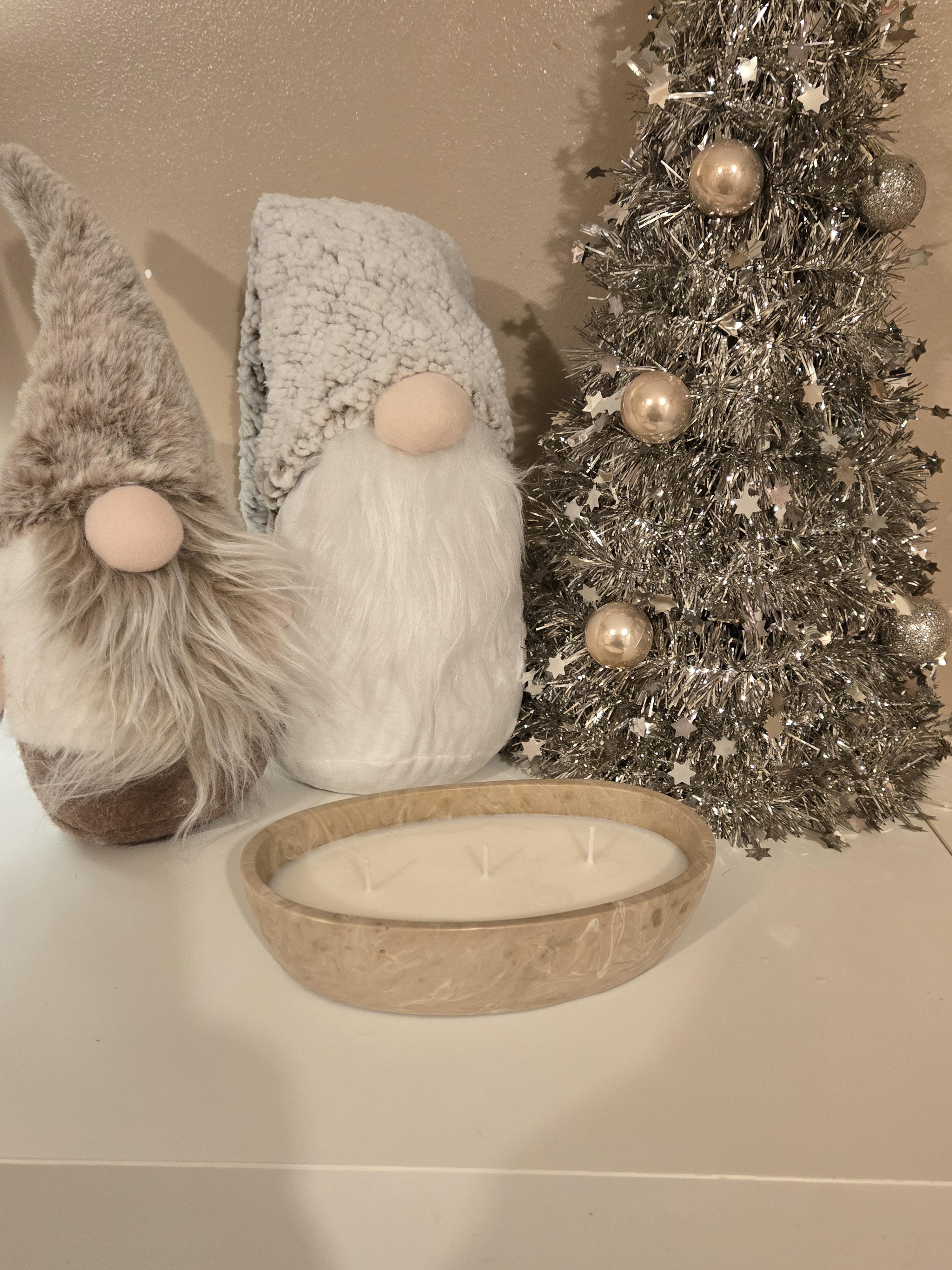 A beautiful stone effect oval handmade pot, lovingly filled with our Coconut Scent soy wax, releasing a gently, creamy coconut aroma perfect for calm, cosy moments.