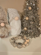 A stunning grey & peach 4-candle holder, completely one-off & handmade, perfect for adding a soft, elegant touch to any room. Simple, modern, & beautifully handmade.