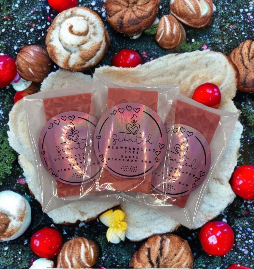 Baked Cinnamon Bun Wax Melts Hand-Poured Soy Wax for Cozy Home Fragrance & Fall Aesthetic Decor