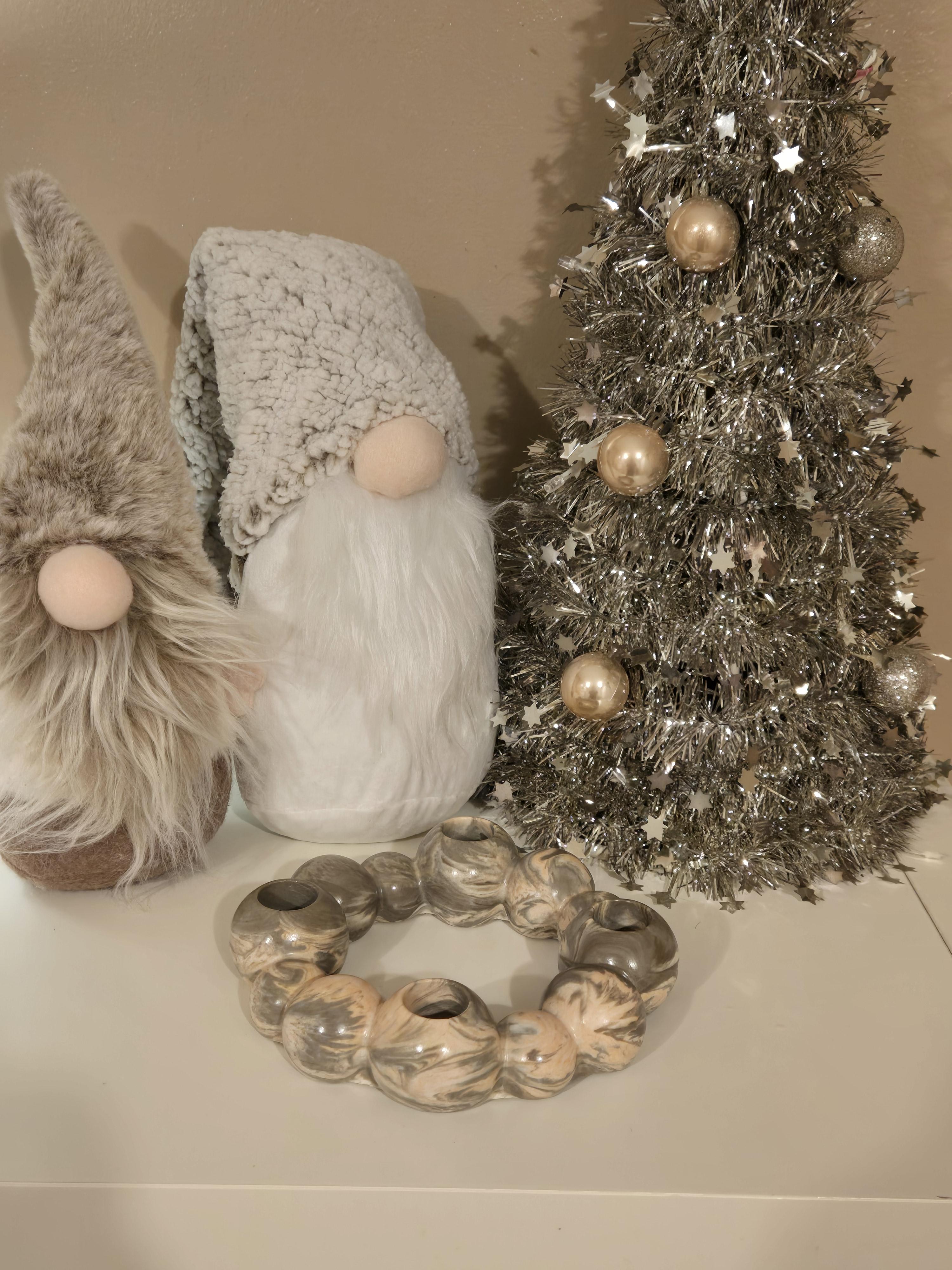 A stunning grey & peach 4-candle holder, completely one-off & handmade, perfect for adding a soft, elegant touch to any room. Simple, modern, & beautifully handmade.