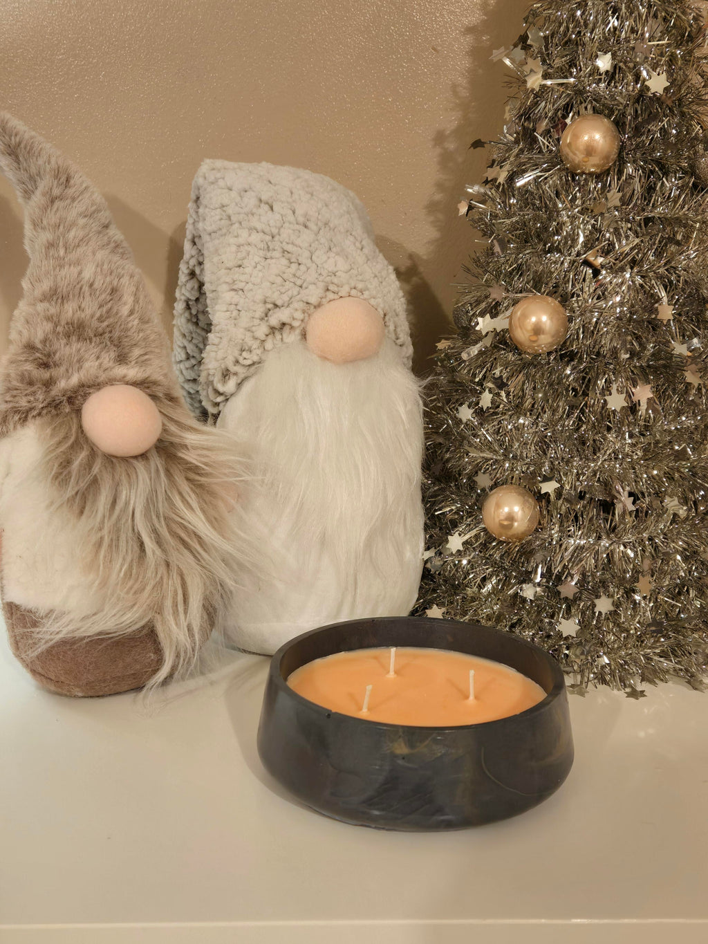 Gorgeous Blue & Gold Handmade Pot with Mango Fizz Soy Wax Candle for Festive Home Decor