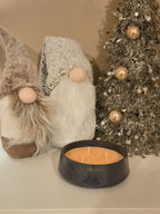 Gorgeous Blue & Gold Handmade Pot with Mango Fizz Soy Wax Candle for Festive Home Decor