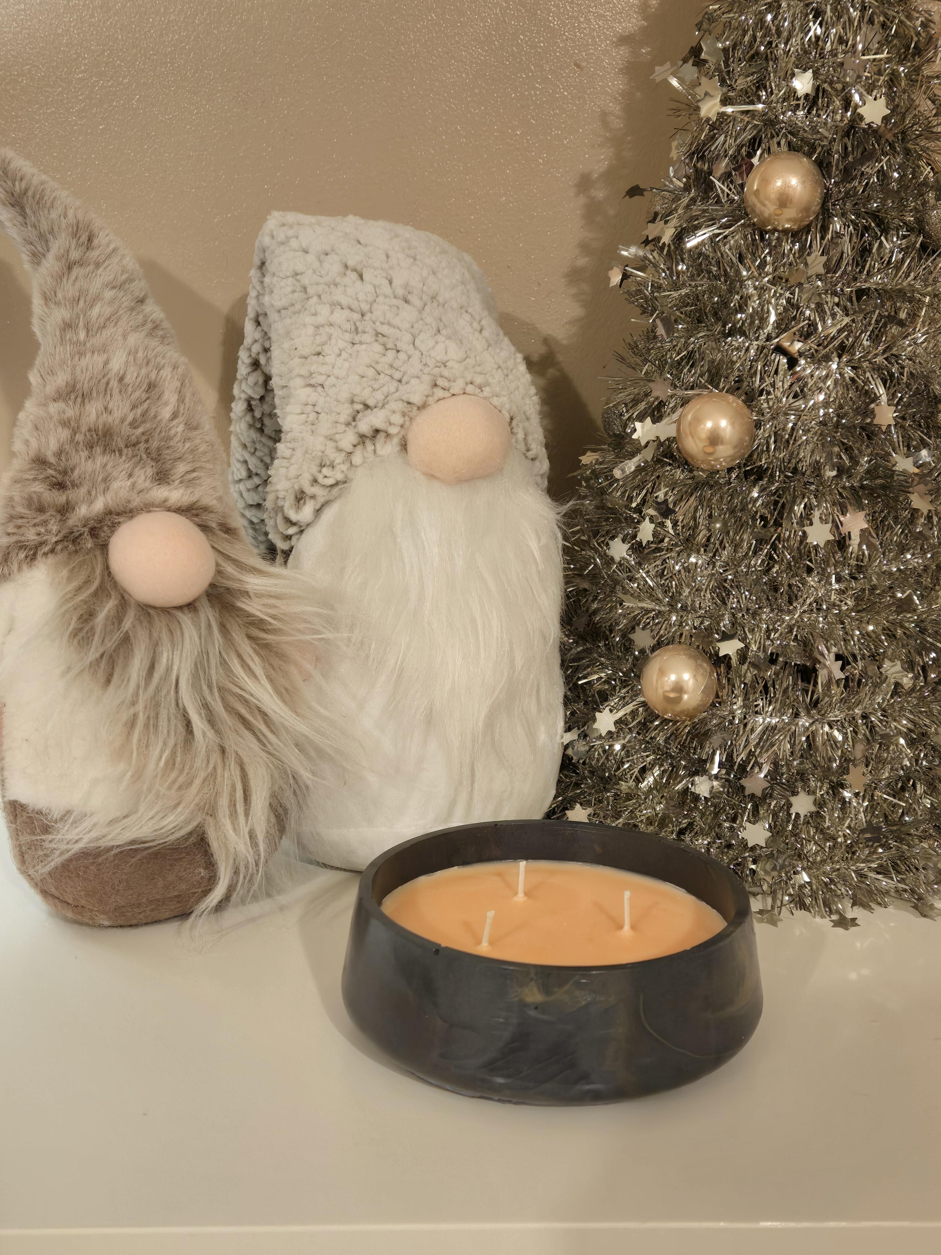 Gorgeous Blue & Gold Handmade Pot with Mango Fizz Soy Wax Candle for Festive Home Decor