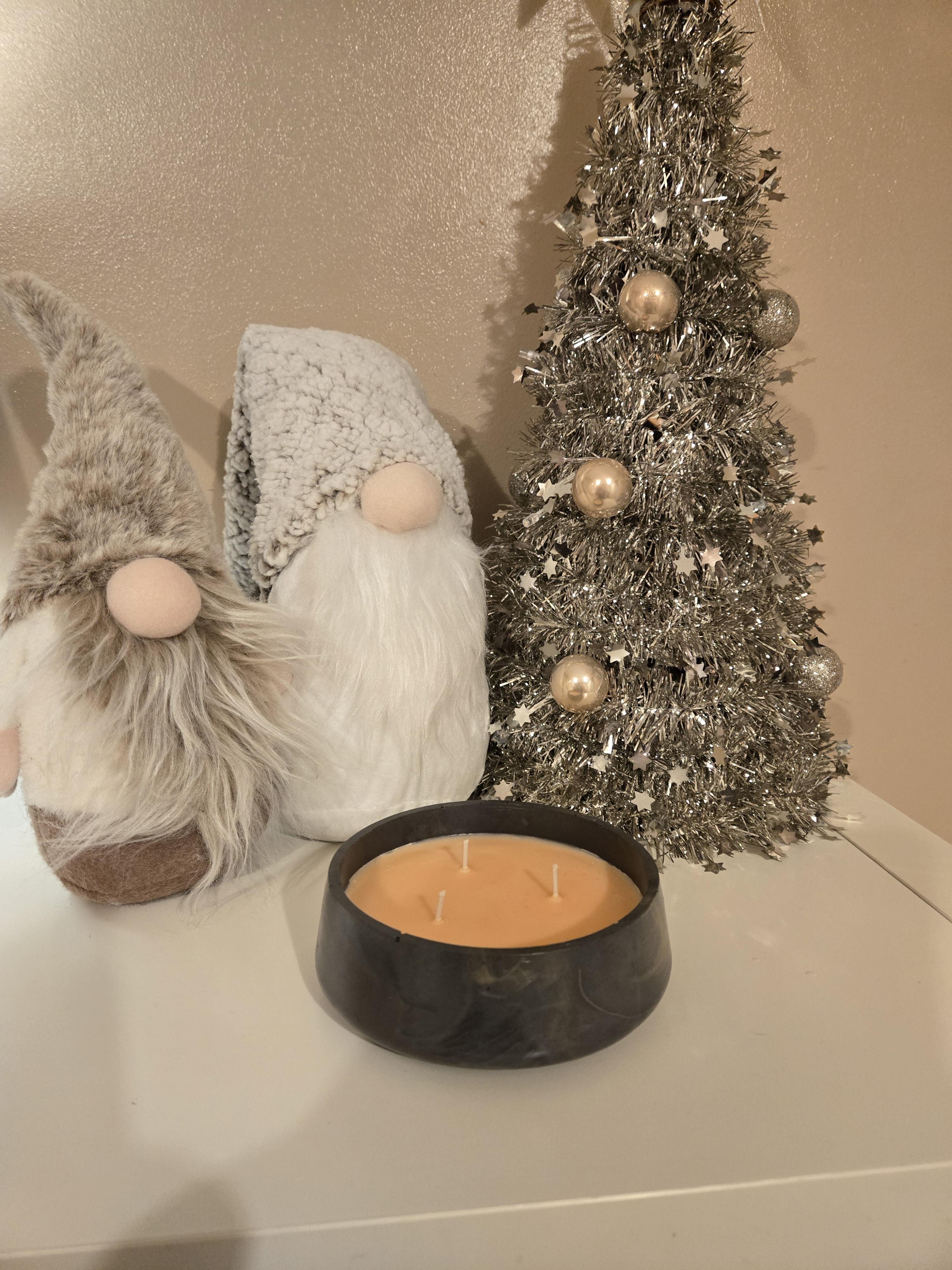 Gorgeous Blue & Gold Handmade Pot with Mango Fizz Soy Wax Candle for Festive Home Decor