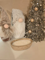 A beautiful stone effect oval handmade pot, lovingly filled with our Coconut Scent soy wax, releasing a gently, creamy coconut aroma perfect for calm, cosy moments.