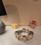 One of our favourite décor pieces.  A handcrafted marbled candle holder designed to bring warmth and style, Elegant • Versatile • Beautiful